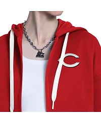 Starter Women's Red/Heather Gray Cincinnati Reds Wishbone Full-Zip Hoodie