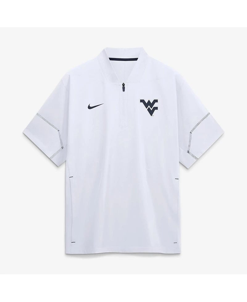 Nike Men's White West Virginia Mountaineers 2026 Sideline Short Sleeve Quarter-Zip Coach Jacket