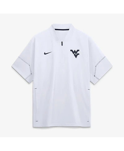 Nike Men's White West Virginia Mountaineers 2026 Sideline Short Sleeve Quarter-Zip Coach Jacket