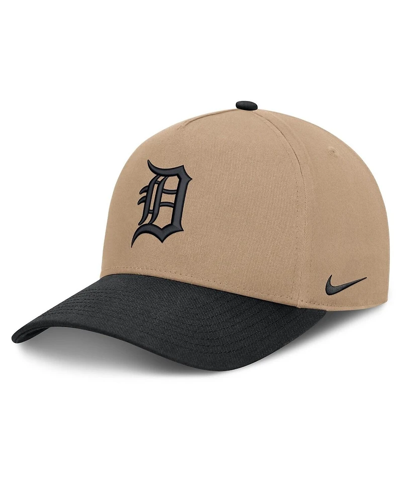 Nike Men's Khaki/Black Detroit Tigers Two-Tone Rise A-Frame Adjustable Hat