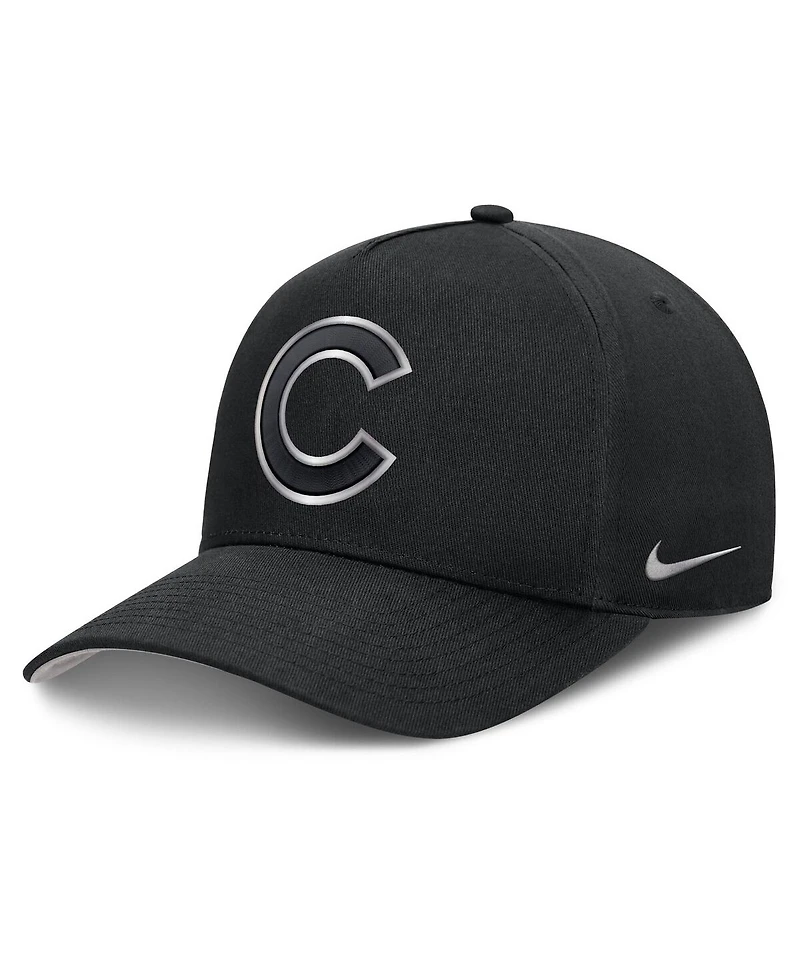Nike Men's Black Chicago Cubs Rise Dri-fit A-Frame Adjustable Hat