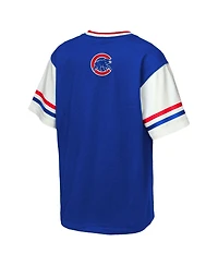 Outerstuff Big Boys and Girls Royal Chicago Cubs League Base Runner Ringer T-Shirt