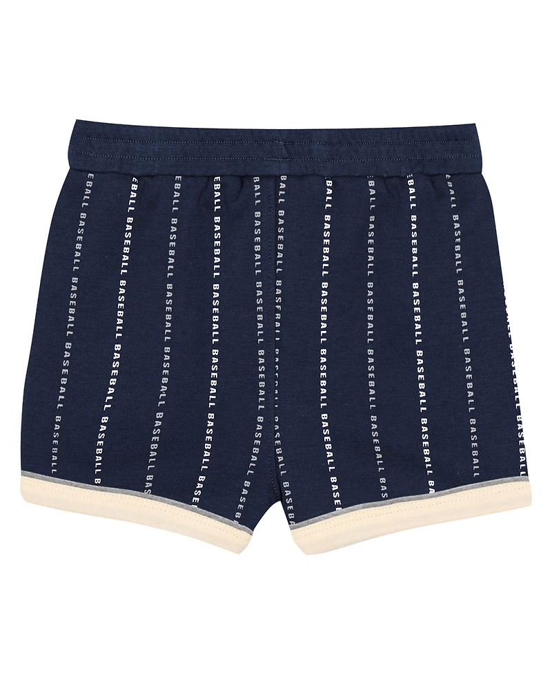 Outerstuff Baby Boys and Girls 2-Piece White/Navy New York Yankees Lead Run Diaper Cover Bodysuit Shorts Set