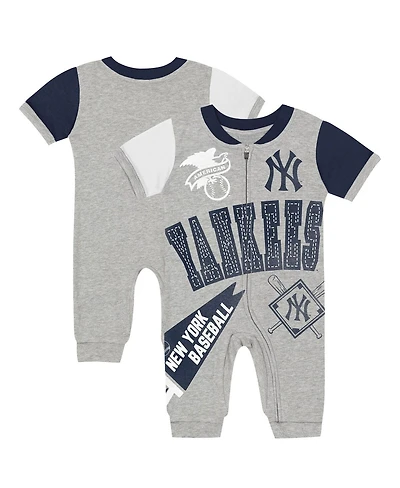 Outerstuff Baby Boys and Girls Gray New York Yankees Hitter Up Full-Zip Jumper