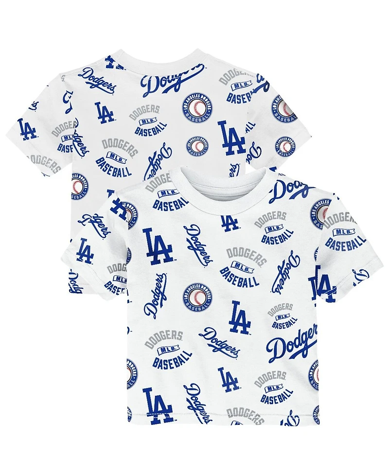 Outerstuff Toddler White Los Angeles Dodgers Run Down T-Shirt