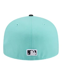 New Era Men's Turquoise/Charcoal Los Angeles Dodgers Two-Tone Color Pack 59FIFTY Fitted Hat