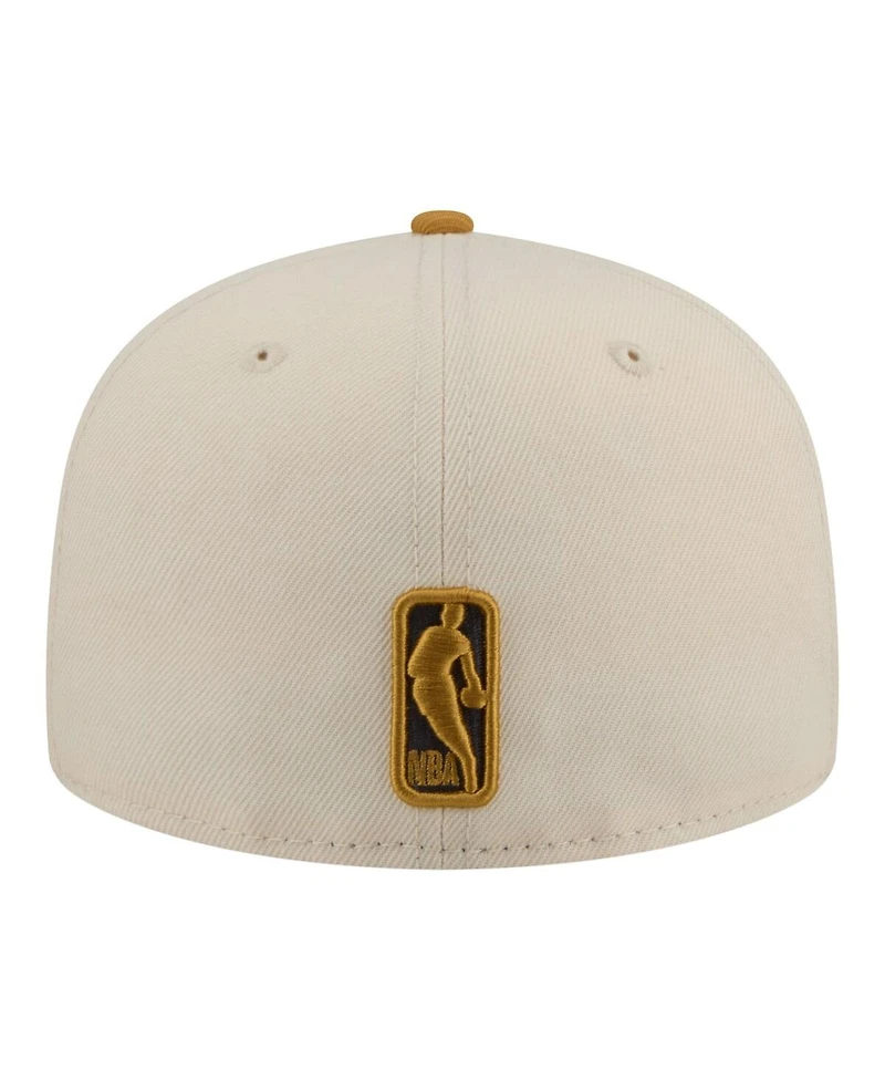 New Era Men's Cream/Tan Denver Nuggets Two-Tone Color Pack 59FIFTY Fitted Hat