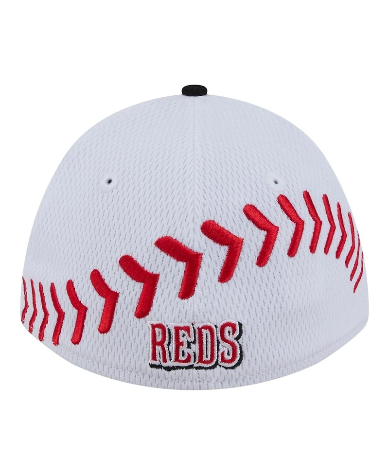 New Era Toddler White Cincinnati Reds Baseball 39THIRTY M-Crown Adjustable Hat