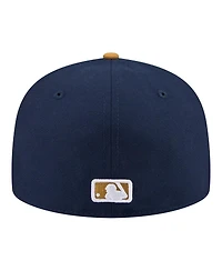 New Era Men's Navy/Khaki Atlanta Braves Two-Tone Color Pack 59FIFTY Fitted Hat