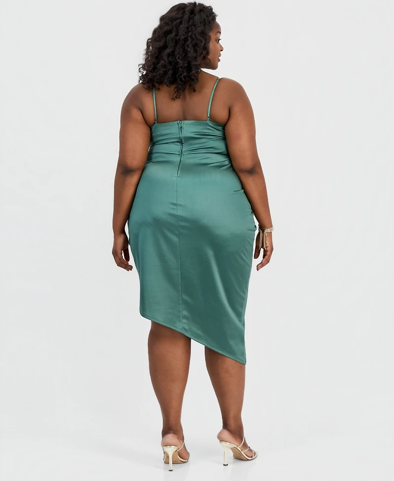 Emerald Sundae Trendy Plus Asymmetric Sleeveless Bodycon Dress
