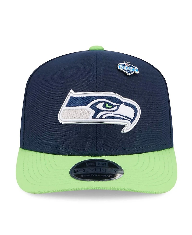 New Era Men's College Navy/Neon Green Seattle Seahawks 2026 Nfl Draft 9SEVENTY Adjustable Hat
