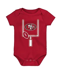 Outerstuff Baby Boys and Girls 3-Pack San Francisco 49ers Littlest Player Bodysuit Set
