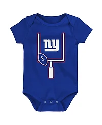 Outerstuff Baby Boys and Girls 3-Pack New York Giants Littlest Player Bodysuit Set