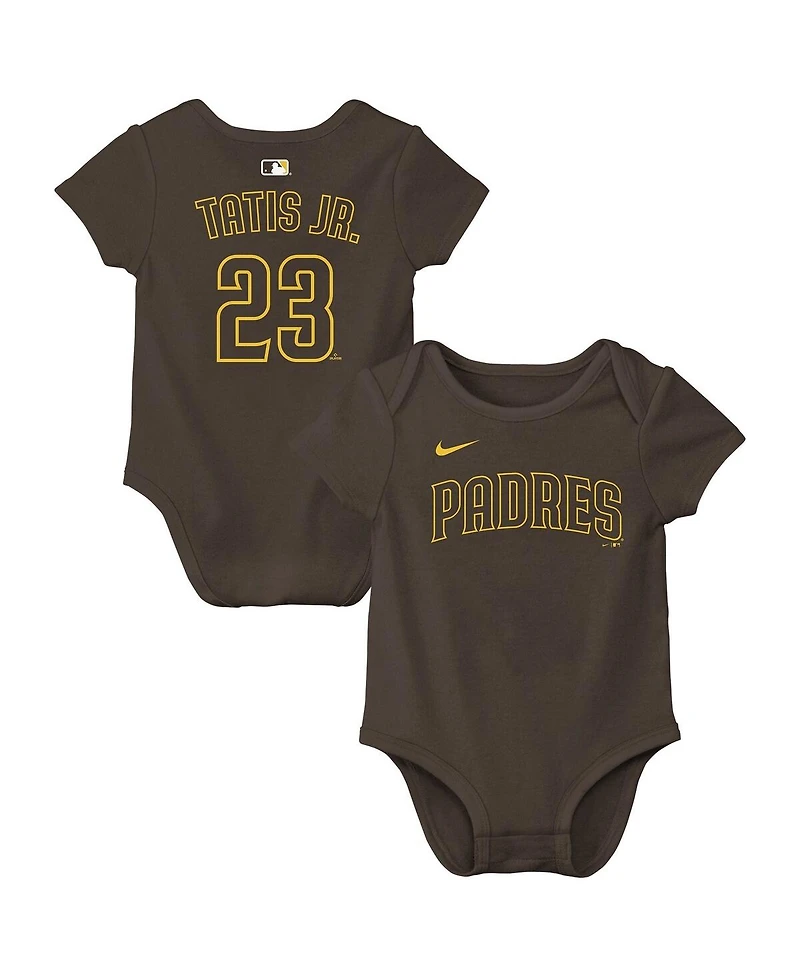 Nike Baby Boys and Girls Fernando Tatis Jr. Brown San Diego Padres Name Number Bodysuit