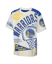 Outerstuff Big Boys and Girls White Golden State Warriors Top Player All-Over-Print T-Shirt