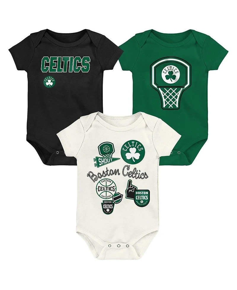 Outerstuff Baby Boys and Girls 3-Pack Boston Celtics Littlest Player Bodysuit Set