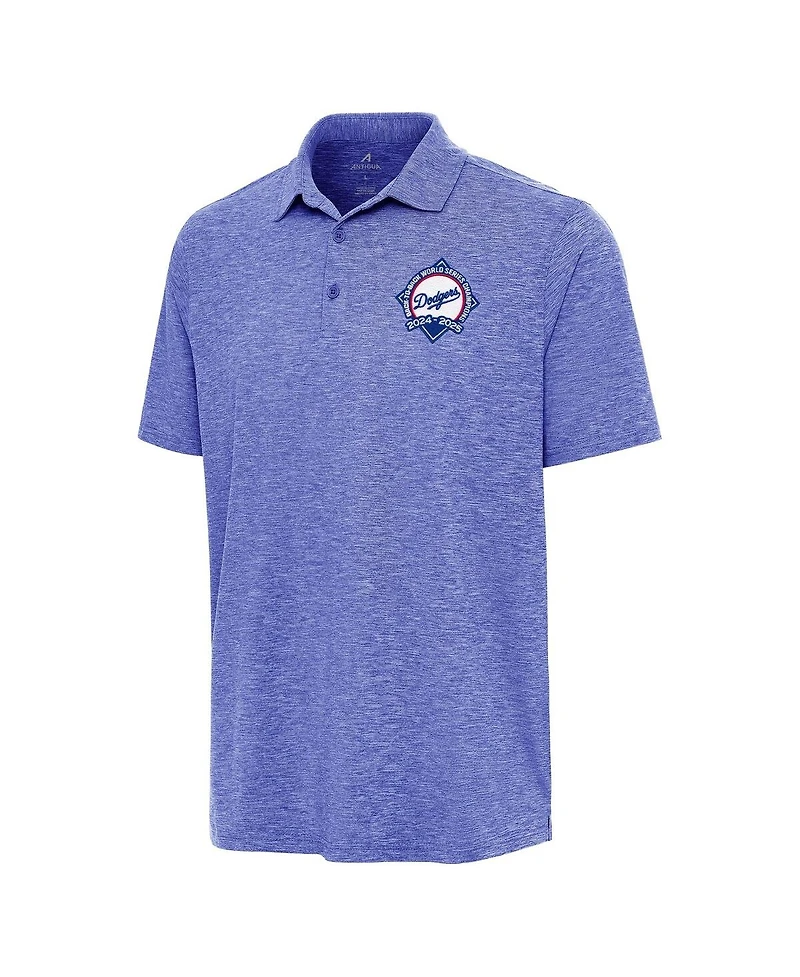 Antigua Men's Heather Royal Los Angeles Dodgers Back-to-Back World Series Champions Par 3 Polo Shirt