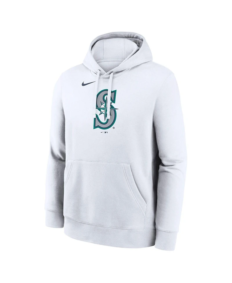 Nike Men's White Seattle Mariners Logo Club Hoodie