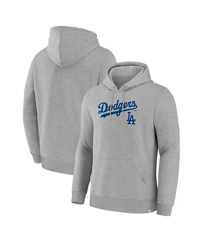 Fanatics Men's Heather Gray Los Angeles Dodgers Lock-Up Legacy Hoodie