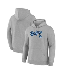 Fanatics Men's Heather Gray Los Angeles Dodgers Lock-Up Legacy Hoodie