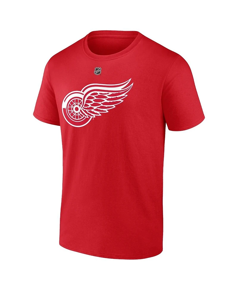 Fanatics Men's Patrick Kane Red Detroit Wings Authentic Stack Name and Number T-Shirt