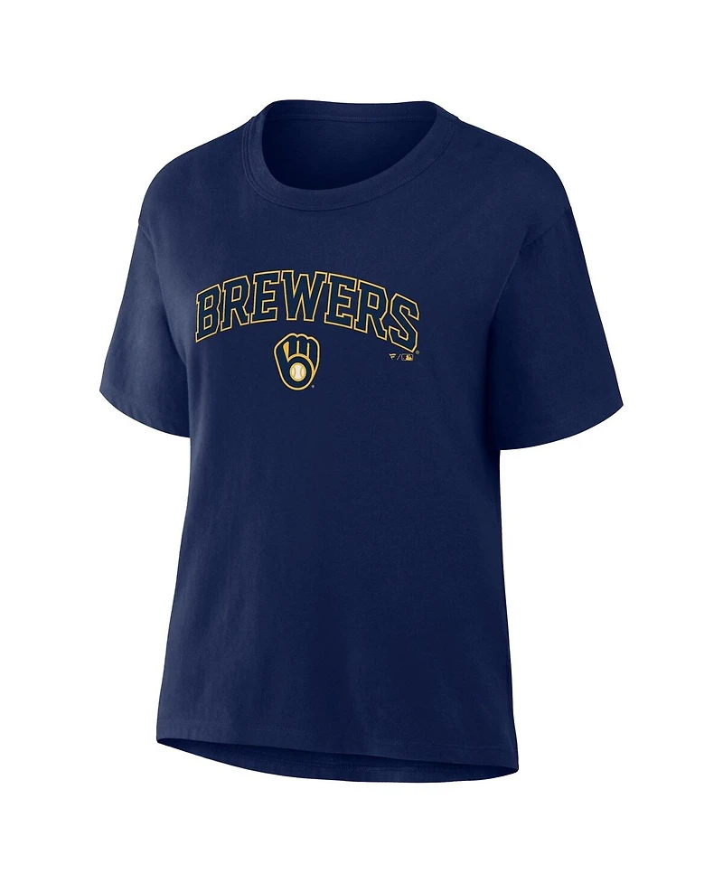 Fanatics Women's Navy Milwaukee Brewers Lockup Legacy T-Shirt