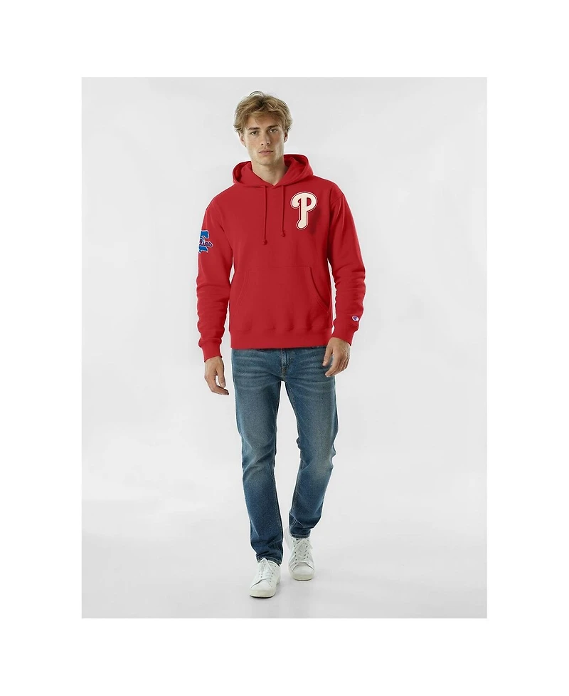 Champion Men's Red Philadelphia Phillies Reverse Weave Chenille Hoodie