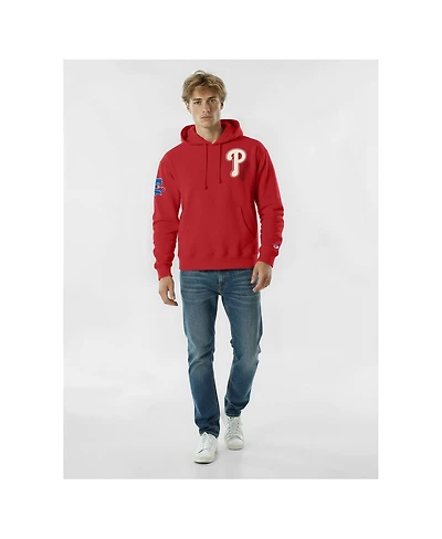 Champion Men's Red Philadelphia Phillies Reverse Weave Chenille Hoodie