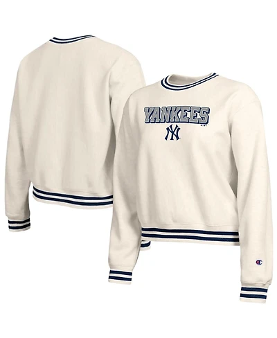 Champion Women's Cream New York Yankees Reverse Weave Sweatshirt
