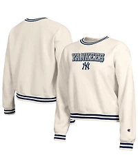 Champion Women's Cream New York Yankees Reverse Weave Sweatshirt