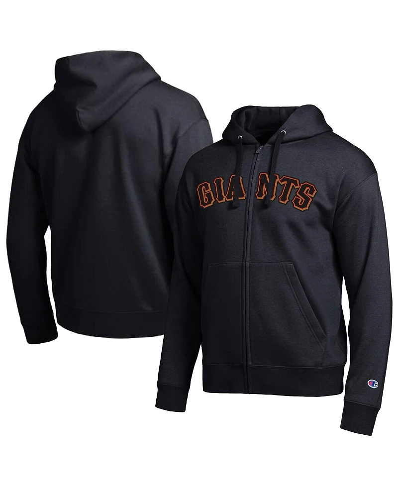 Champion Men's San Francisco Giants Black All-Star Wordmark Full-Zip Hoodie