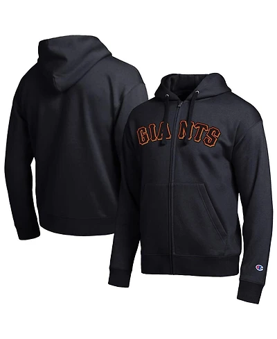 Champion Men's San Francisco Giants Black All-Star Wordmark Full-Zip Hoodie