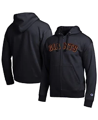 Champion Men's San Francisco Giants Black All-Star Wordmark Full-Zip Hoodie