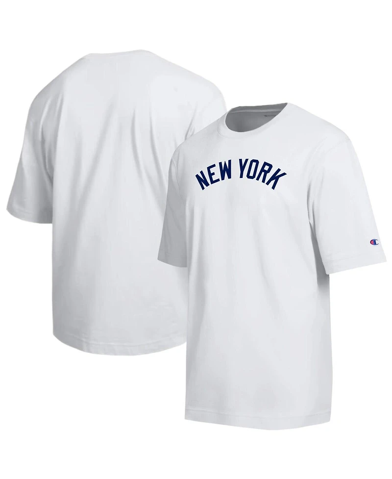 Champion Men's White New York Yankees All Star Arched Chenille Wordmark T-Shirt