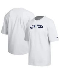 Champion Men's White New York Yankees All Star Arched Chenille Wordmark T-Shirt