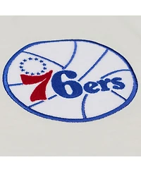 Mitchell & Ness Men's Cream Philadelphia 76ers Hardwood Classics Chainstitch Premium T-Shirt