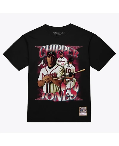 Mitchell & Ness Men's Chipper Jones Black Atlanta Braves Legendary Collage Player T-Shirt