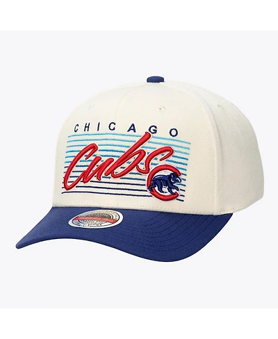 Mitchell & Ness Men's and Women's Cream Chicago Cubs Retro Lines Stretch Snapback Hat