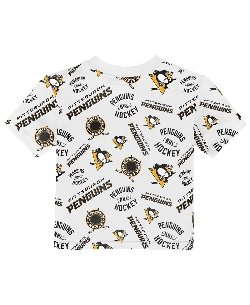Outerstuff Toddler White Pittsburgh Penguins Run Down All-Over-Print T-Shirt