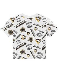 Outerstuff Toddler White Pittsburgh Penguins Run Down All-Over-Print T-Shirt