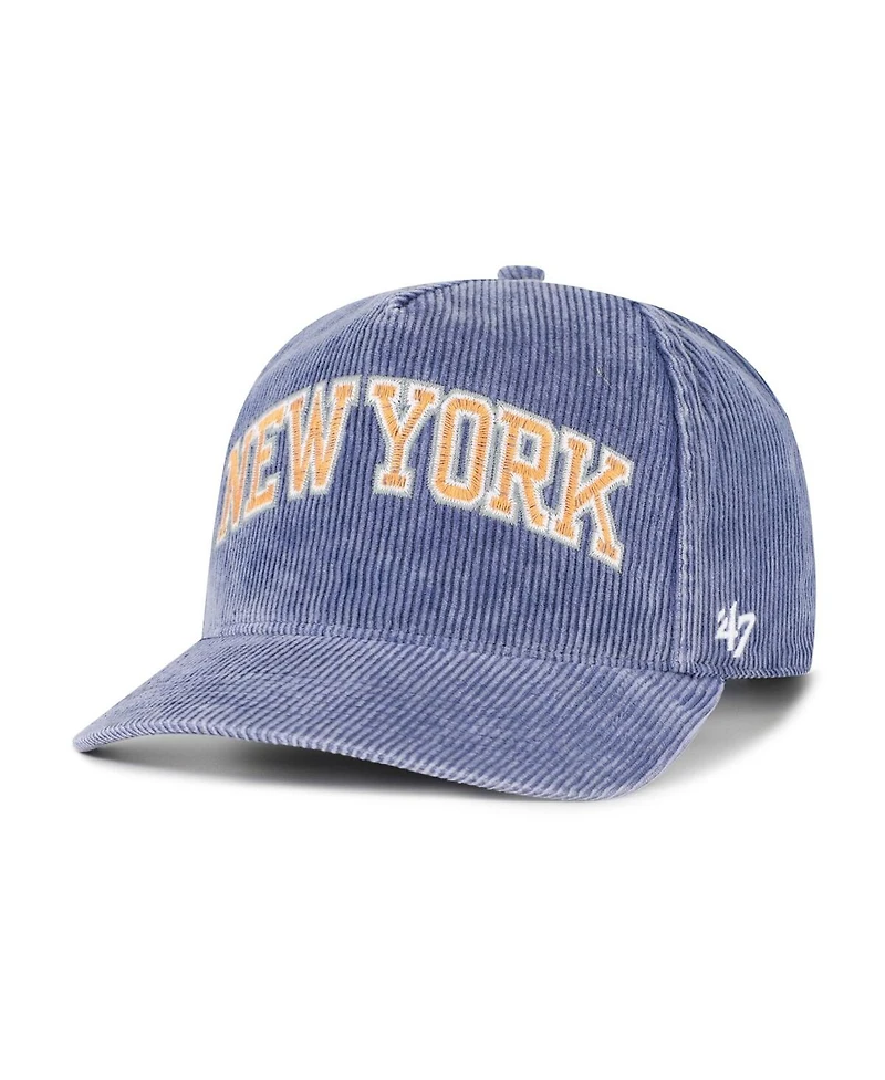'47 Brand Men's Blue New York Knicks Reclaim Snow Wash Corduroy Adjustable Hitch Hat
