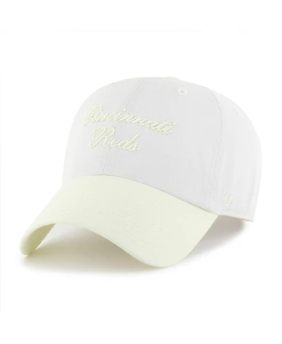 '47 Brand Women's White/Yellow Cincinnati Reds Gelato Two-Tone Clean Up Adjustable Hat