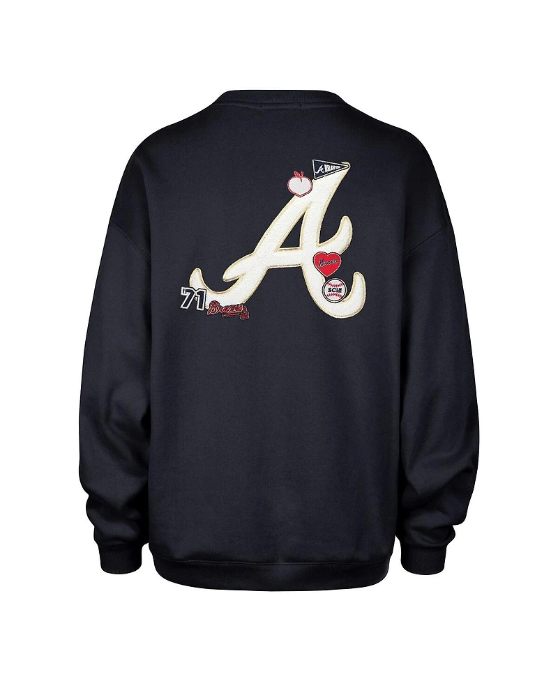 Stoney Clover Lane X '47 Brand Women's Navy Atlanta Braves Oversized Sweatshirt
