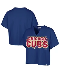 Stoney Clover Lane X '47 Brand Women's Royal Chicago Cubs Oversized Notch Neck T-Shirt