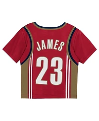 Mitchell & Ness Toddler 2-Piece LeBron James Burgundy Cleveland Cavaliers Play by Place T-Shirt and Shorts Set