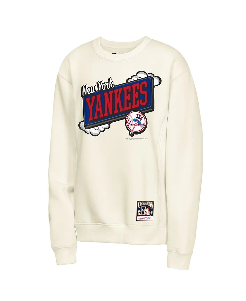 Mitchell & Ness Big Boys and Girls Natural New York Yankees Retro Billboard Sweatshirt