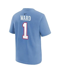 Nike Big Boys and Girls Cameron Ward Light Blue Tennessee Titans Name Number T-Shirt