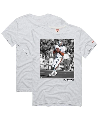 Homage Men's and Women's Dan Marino Ash Miami Dolphins Pay Tri-Blend T-Shirt