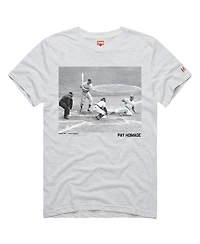 Homage Men's Jackie Robinson Ash Brooklyn Dodgers Cooperstown Collection Pay Player Graphic Tri-Blend T-Shirt