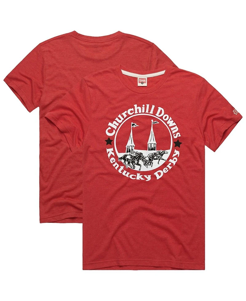 Homage Men's Red Kentucky Derby Twin Spires Tri-Blend T-Shirt